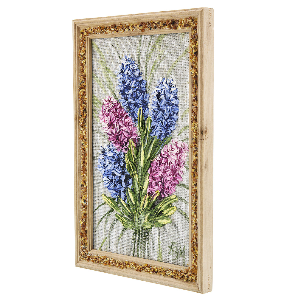 Панно в янтарной раме «Букет цветов» 27х18 см - интернет магазин Русь Велика я фото 1