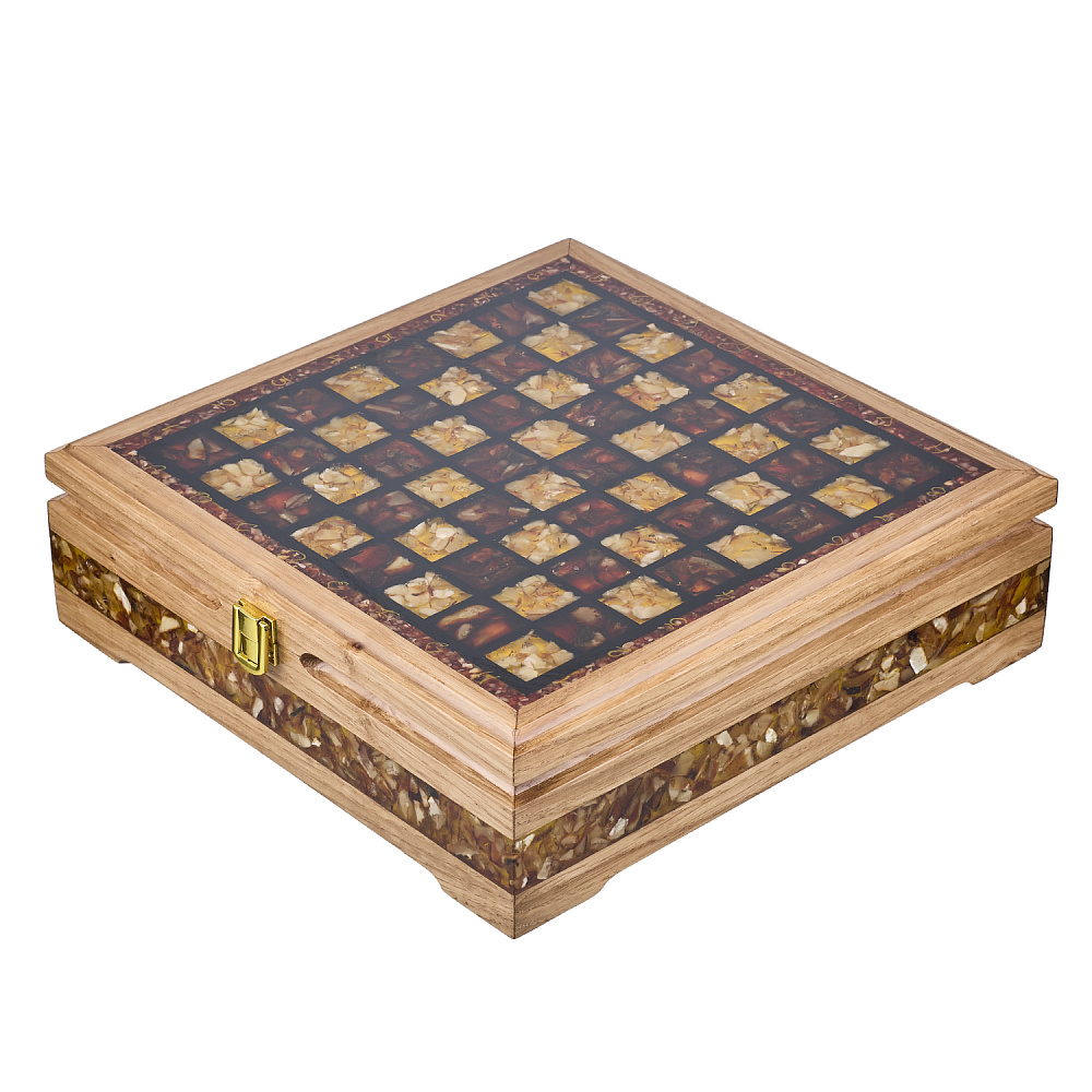 Шахматы с инкрустацией и фигурами из янтаря 28х28 см - интернет магазин Русь Велика я фото 12