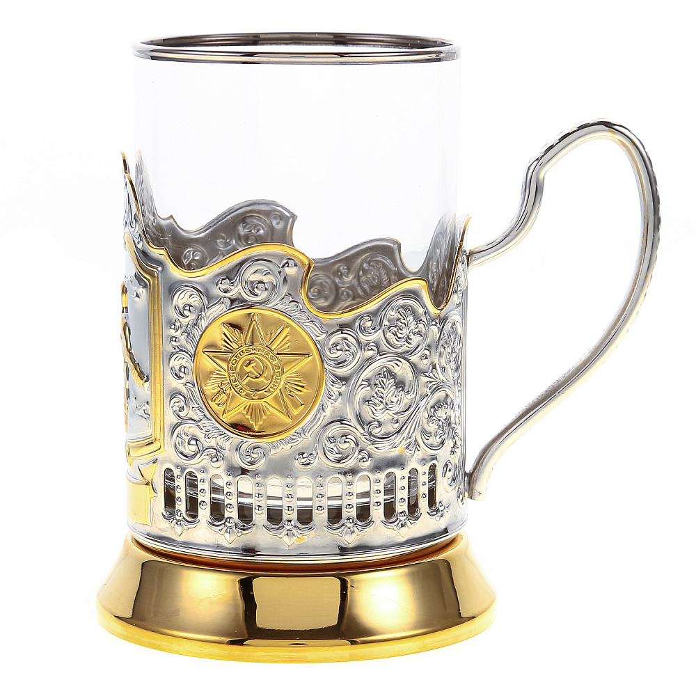 Подстаканник с серебрением и золочением «Победа. Политрук» - интернет магазин Русь Велика я фото 1