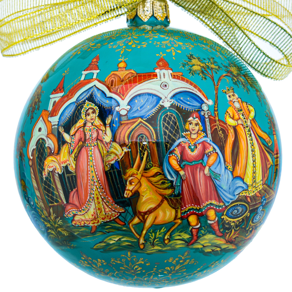 Новогодний елочный шар с росписью «Конек-горбунок» - интернет магазин Русь Велика я фото 2