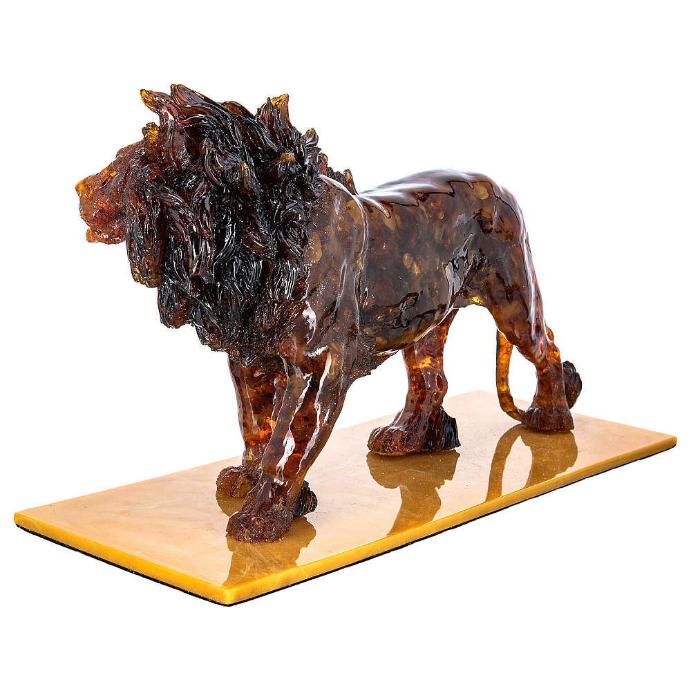 Скульптура из натурального янтаря «Лев» - интернет магазин Русь Велика я фото 6