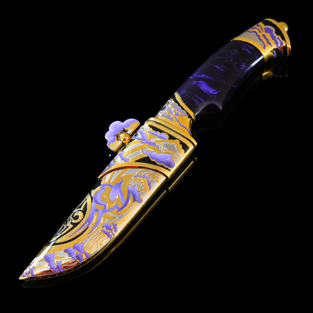 Нож сувенирный с золочением и эмалью. Златоуст - интернет магазин Русь Велика я фото 2