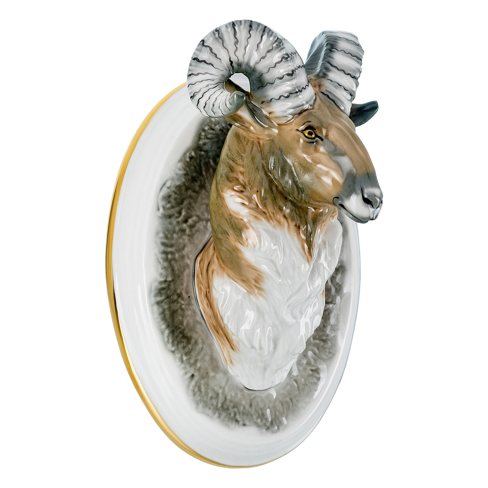 Панно фарфоровое «Архар». Серия «Трофеи» 11,5х17 см - интернет магазин Русь Велика я фото 2