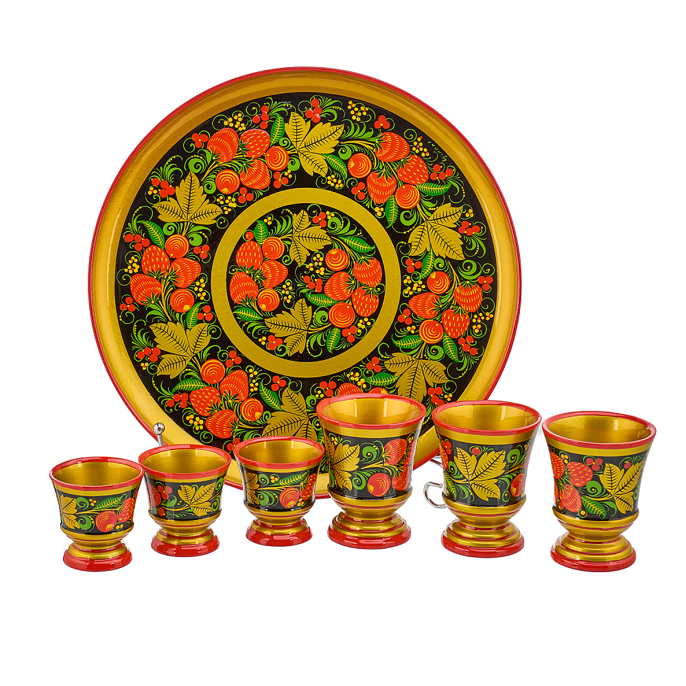 Набор для вина на 6 персон. Хохлома - интернет магазин Русь Велика я 