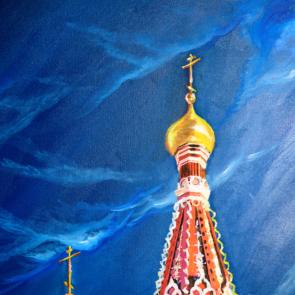 Картина в багете «Храм Василия Блаженного» (роспись маслом) 73 х 92 см - интернет магазин Русь Велика я фото 3