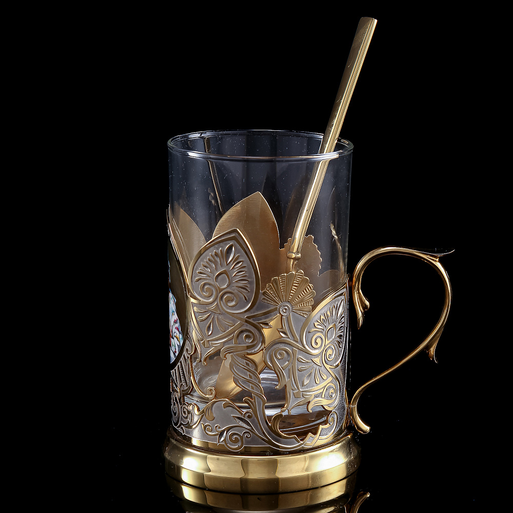 Подстаканник с ложкой «Сказки. Русские красавицы». Златоуст - интернет магазин Русь Велика я фото 1