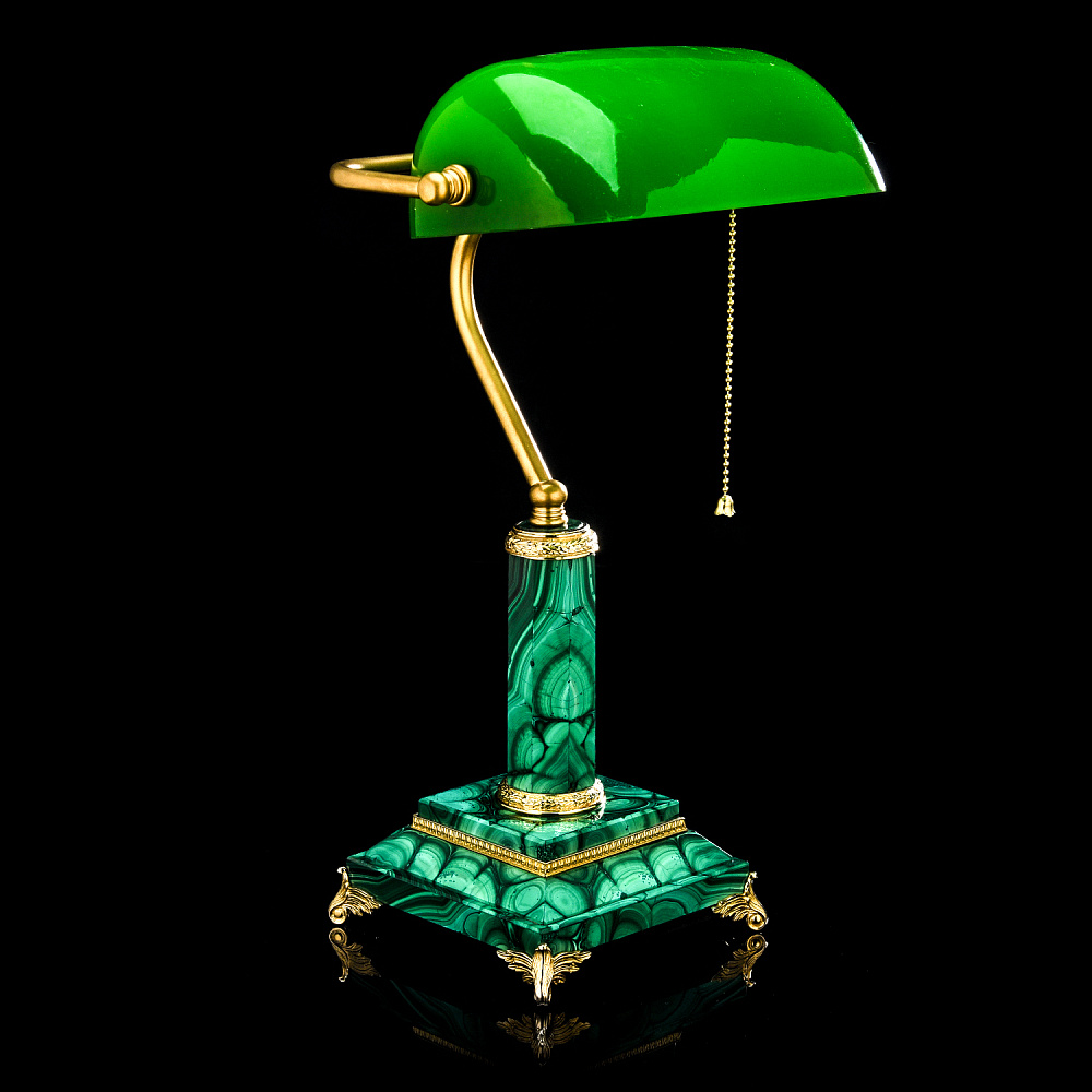 Лампа настольная из малахита. Златоуст - интернет магазин Русь Велика я 