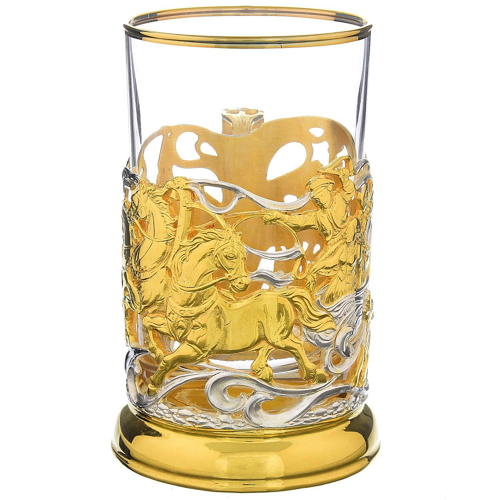 Подстаканник «Тройка». Латунь. Позолота - интернет магазин Русь Велика я 