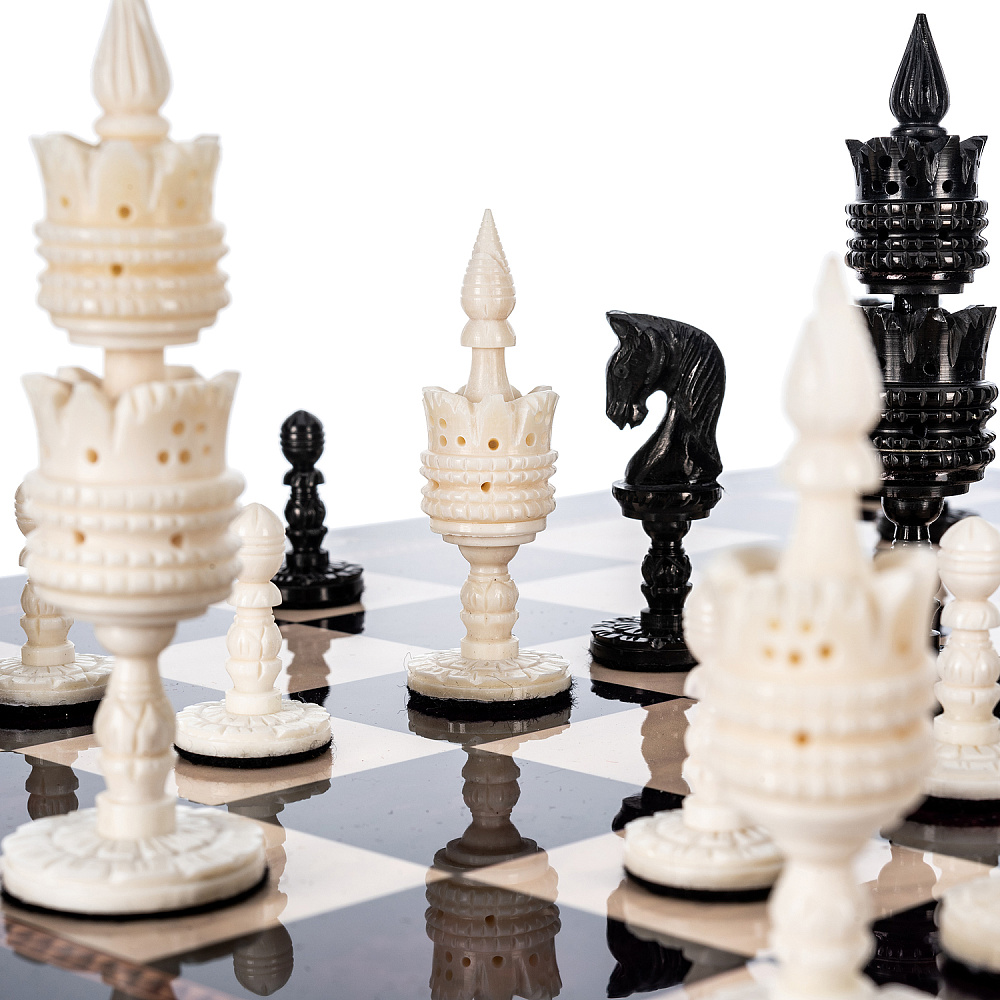 Шахматы с фигурами ручной работы из кости 48х48 см - интернет магазин Русь Велика я фото 7