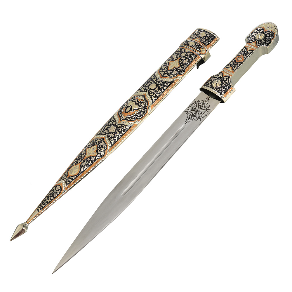 Подарочный набор с кинжалом и рожками для вина «Кубачи» - интернет магазин Русь Велика я фото 2