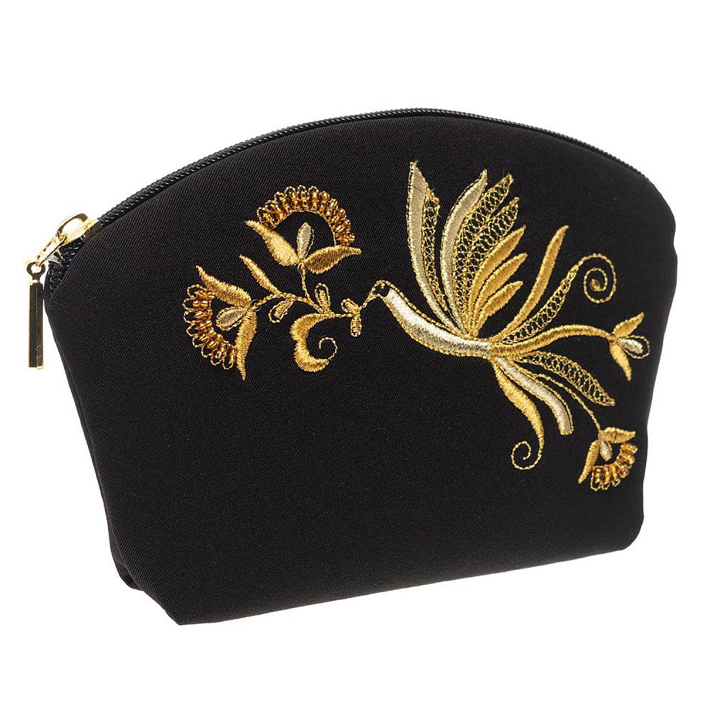 Косметичка «Птица». Черная с вышивкой - интернет магазин Русь Велика я 