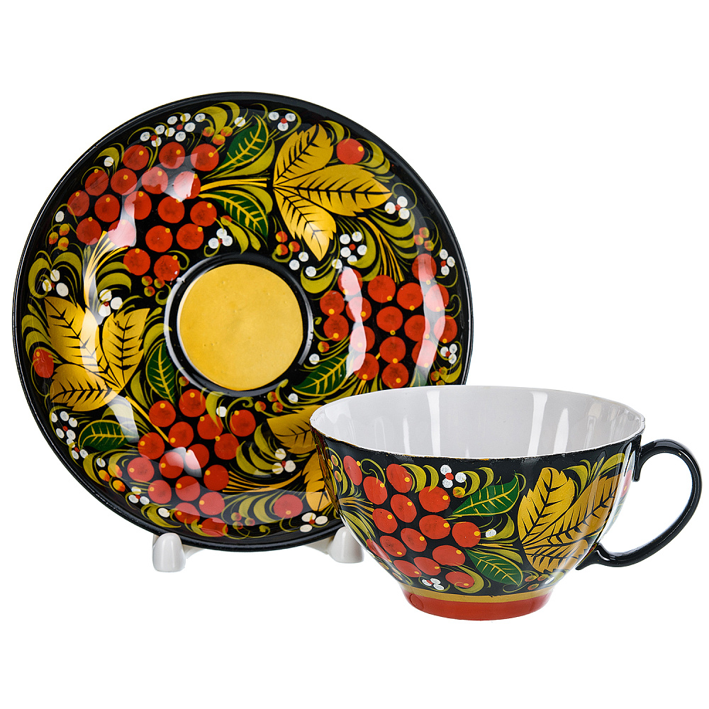 Чайный сервиз на 6 персон «Рябинка». Хохлома - интернет магазин Русь Велика я фото 3