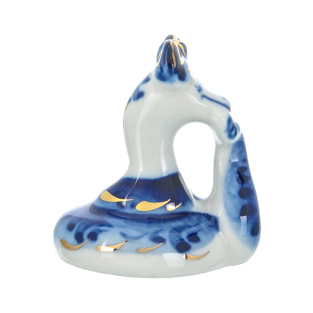 Змея Символ года 2025. Скульптура «Змейка» . Гжель в золоте - интернет магазин Русь Велика я фото 2