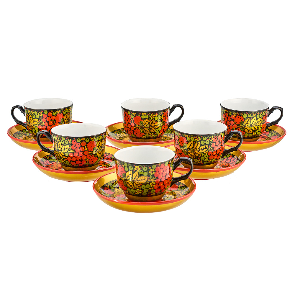 Самовар электрический 3 л с сервизом на 6 персон «Рябина». Хохлома - интернет магазин Русь Велика я фото 4