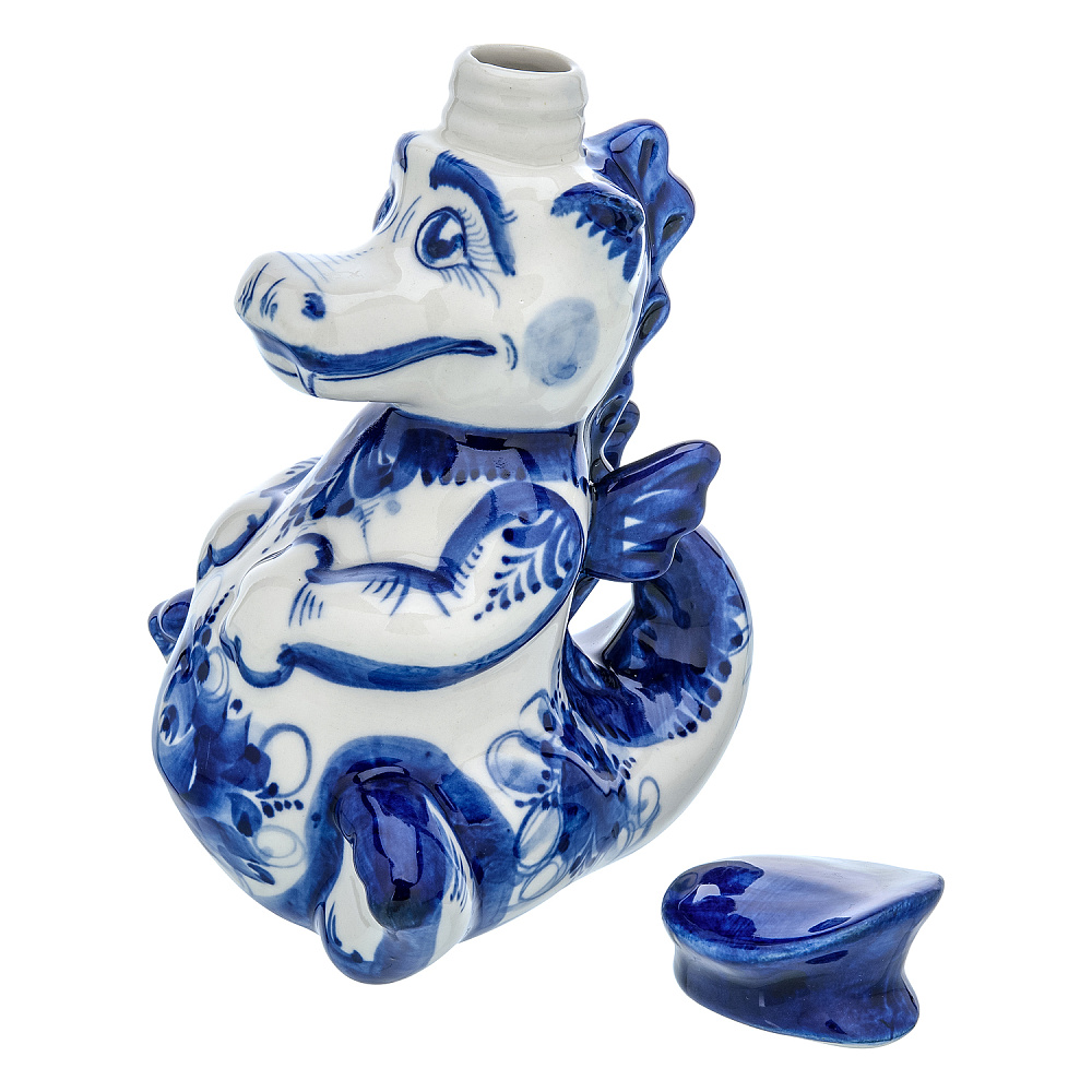 Штоф фарфоровый 450 мл «Дракон». Гжель - интернет магазин Русь Велика я фото 2