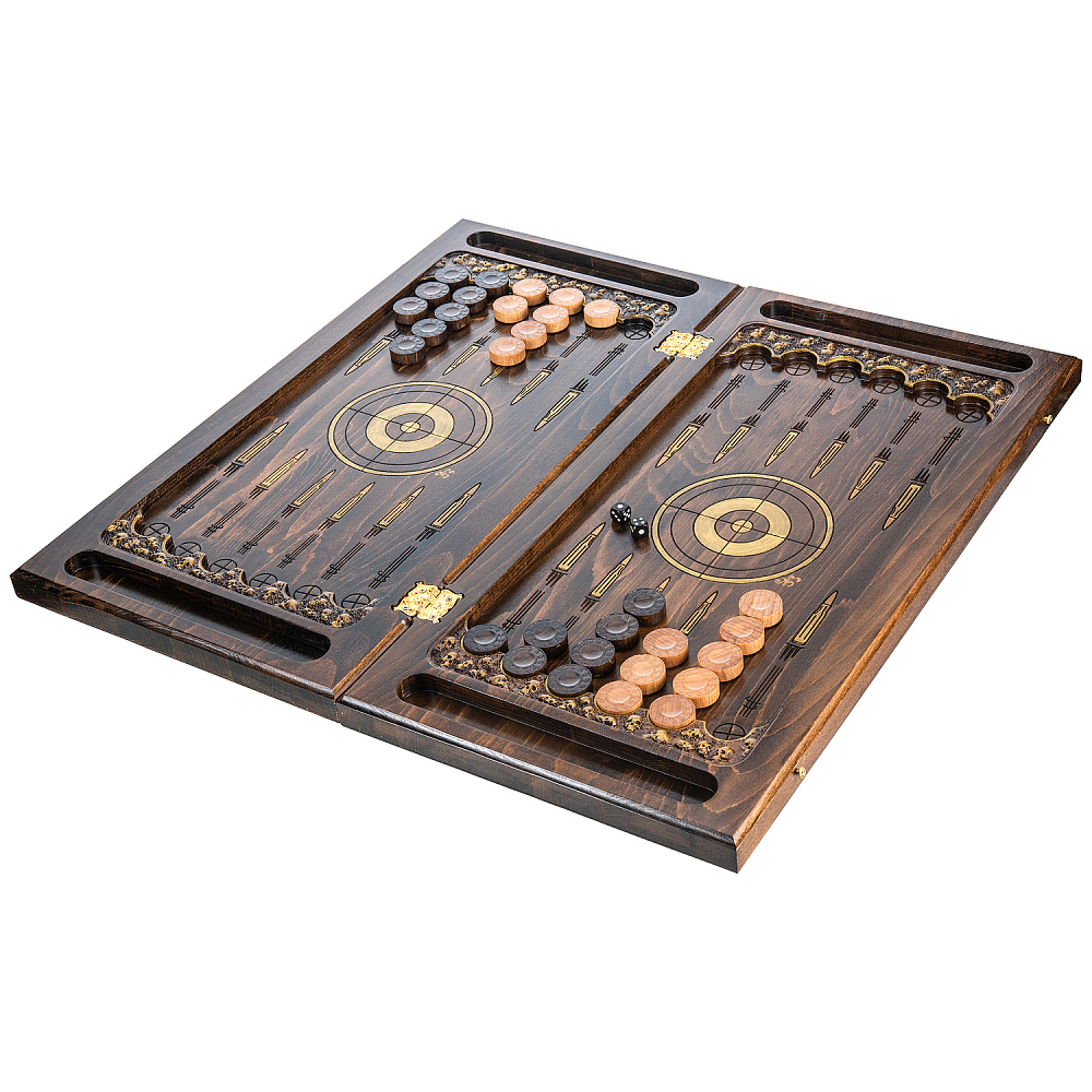 Нарды деревянные резные «Вежливые люди» 60х30 см - интернет магазин Русь Велика я фото 2