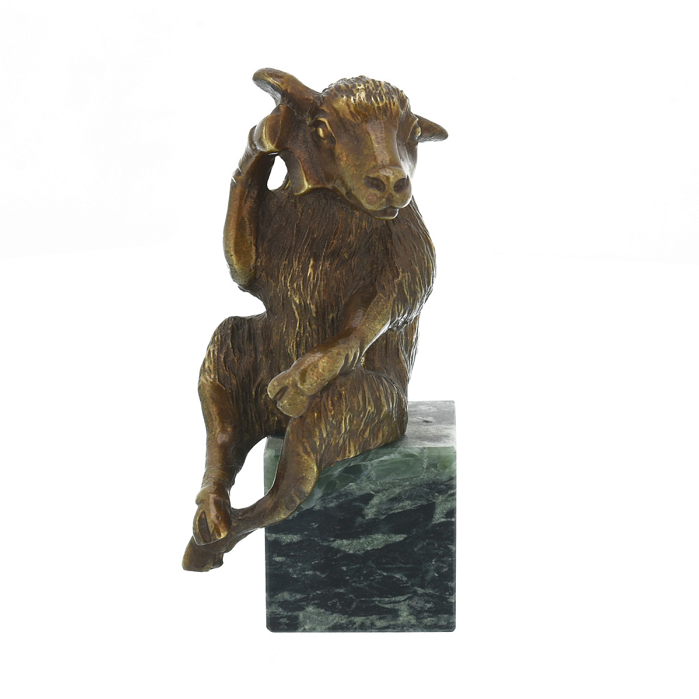 Бронзовая статуэтка «Овечка с телефоном» - интернет магазин Русь Велика я фото 1