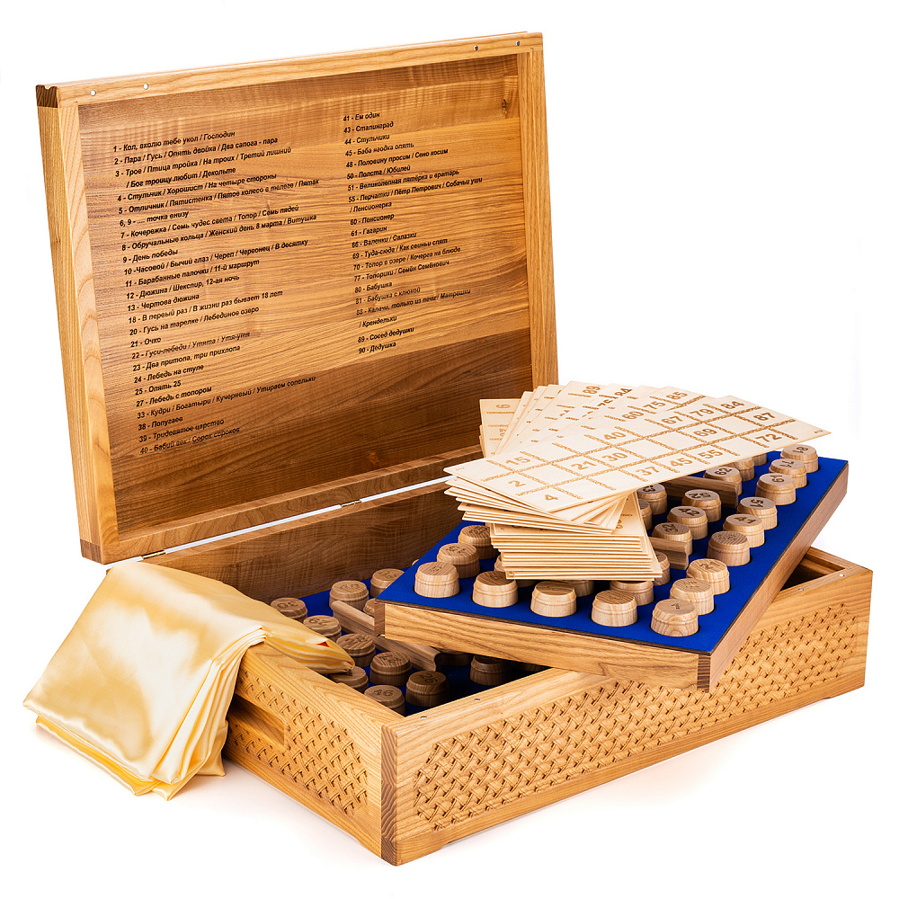 Русское лото в резной шкатулке из ясеня «Герб России» - интернет магазин Русь Велика я фото 1