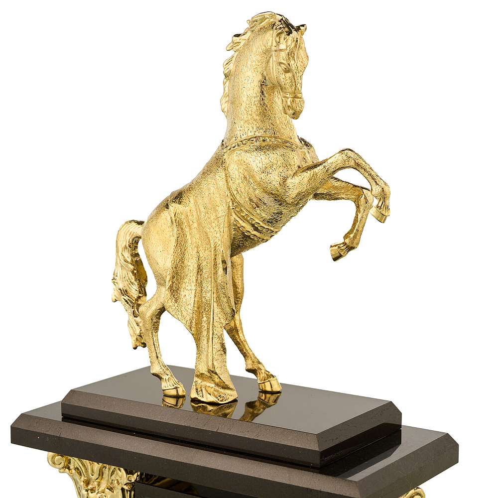 Часы каминные из натурального камня «Конь с попоной» - интернет магазин Русь Велика я фото 2