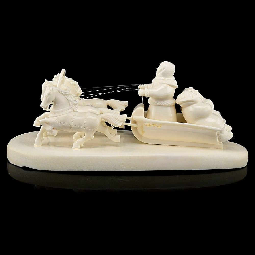 Скульптура «Масленица. Тройка». Рог лося - интернет магазин Русь Велика я фото 1