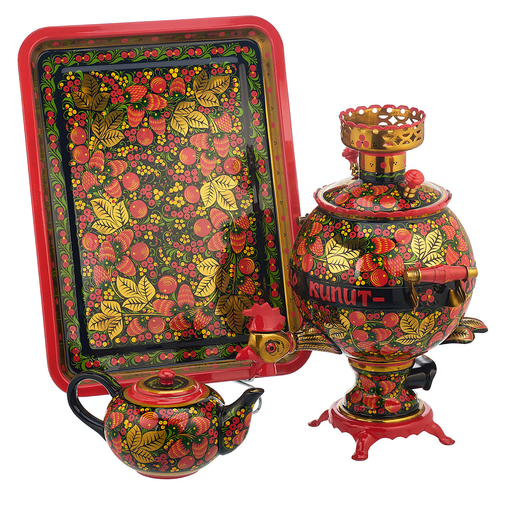 Самовар электрический 3 л «Петух». Хохлома - интернет магазин Русь Велика я 