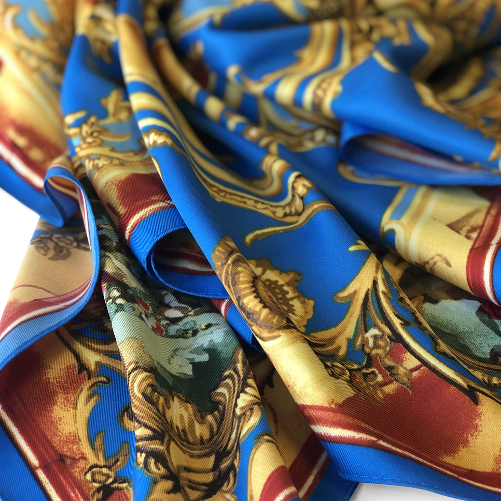 Платок шелковый «Янтарная комната» 90х90 см - интернет магазин Русь Велика я фото 2