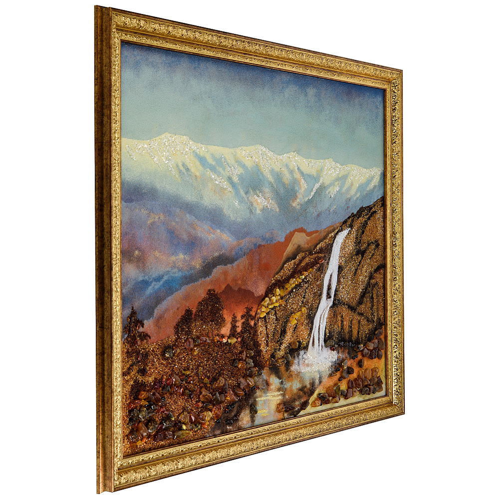 Картина янтарная «Водопад в горах» 60х80 см - интернет магазин Русь Велика я фото 6