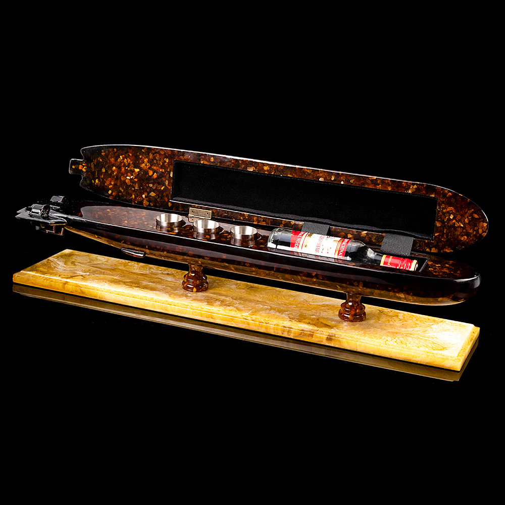 Бар из янтаря «Макет подводной лодки» - интернет магазин Русь Велика я фото 1