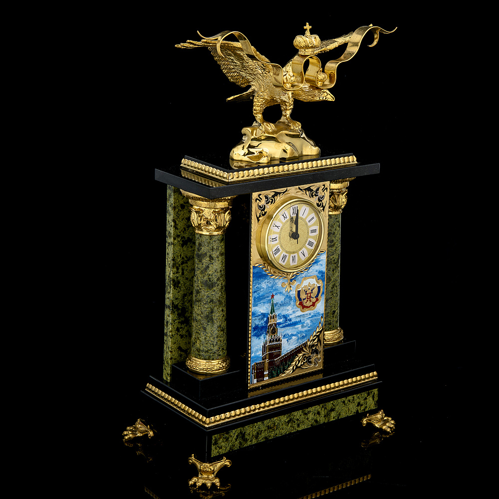 Часы каминные «Двуглавый орел». Златоуст - интернет магазин Русь Велика я фото 1