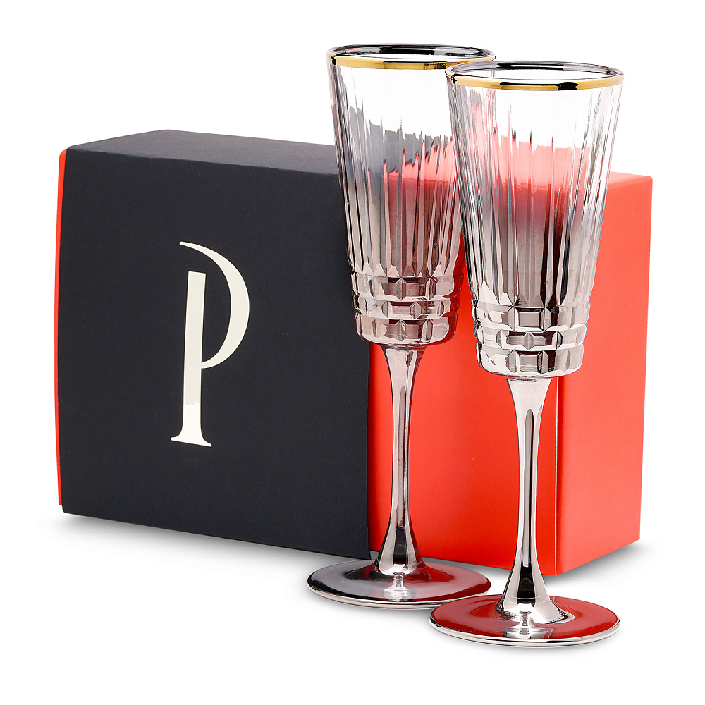 Набор бокалов для шампанского «Графит омбре» 140 мл - интернет магазин Русь Велика я 