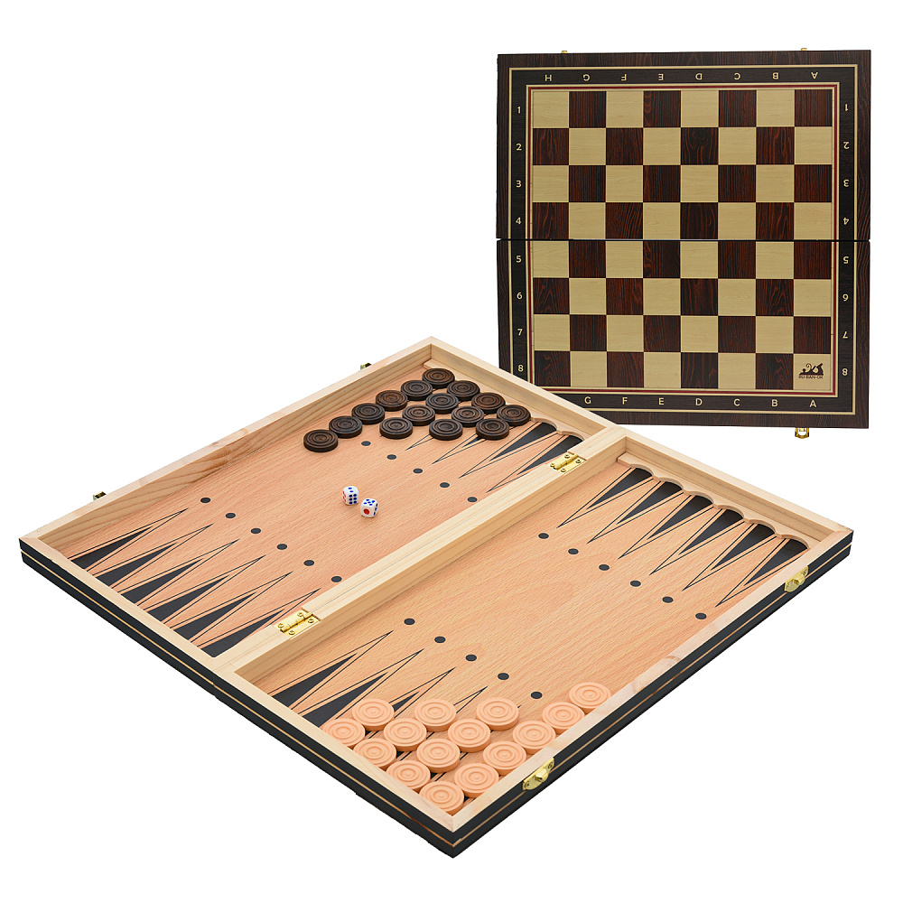 Шахматы-нарды-шашки деревянные «Фаби» 50х25 см - интернет магазин Русь Велика я 