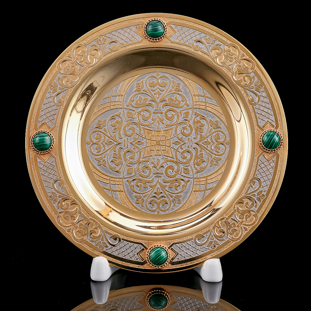 Подстаканник с блюдцем «Малахит». Златоуст - интернет магазин Русь Велика я фото 6