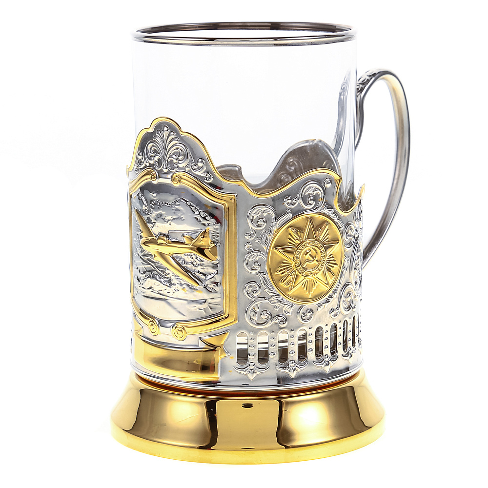 Подстаканник с серебрением и золочением «Победа. Самолет» - интернет магазин Русь Велика я фото 2