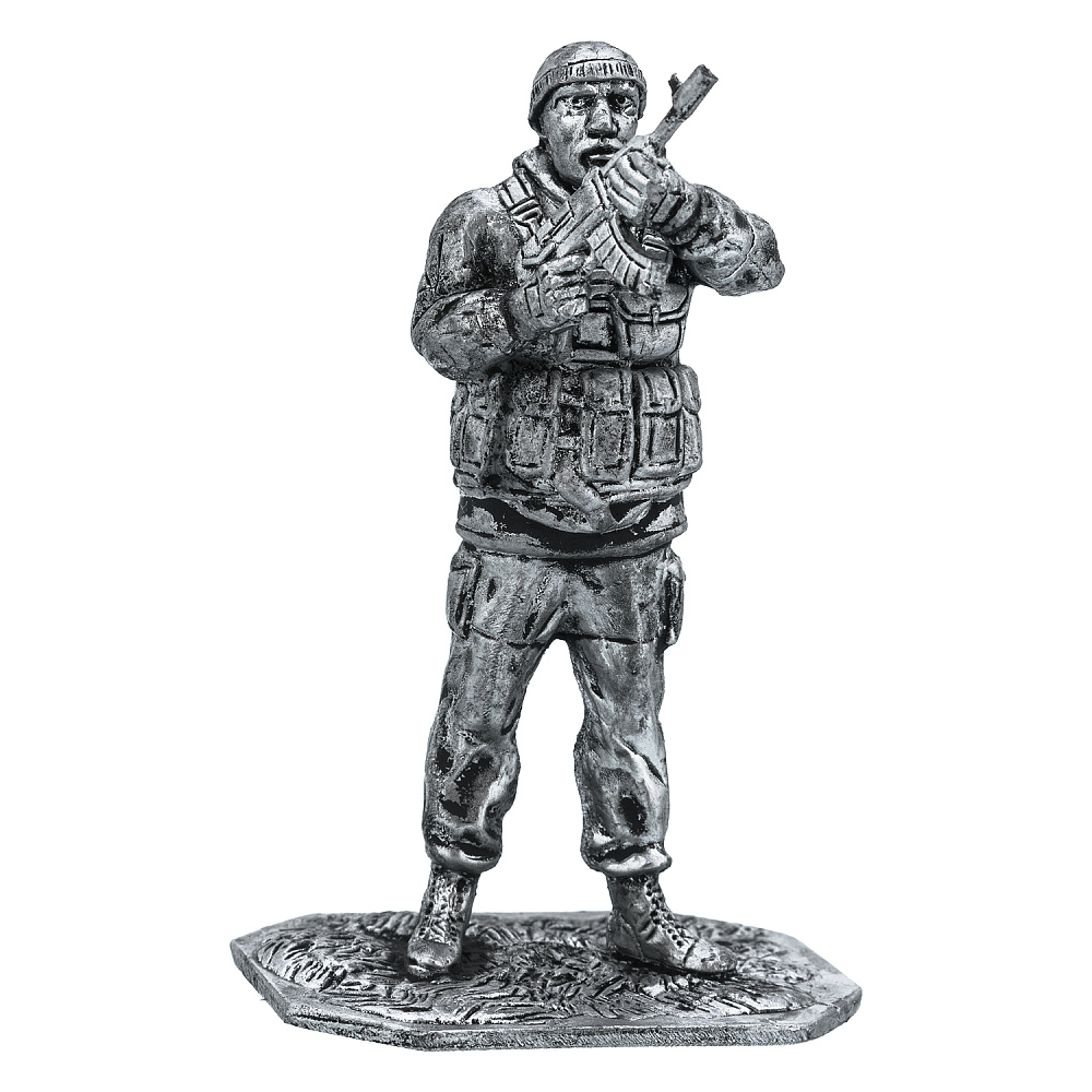 Оловянная миниатюра «Вежливый с автоматом» - интернет магазин Русь Велика я 