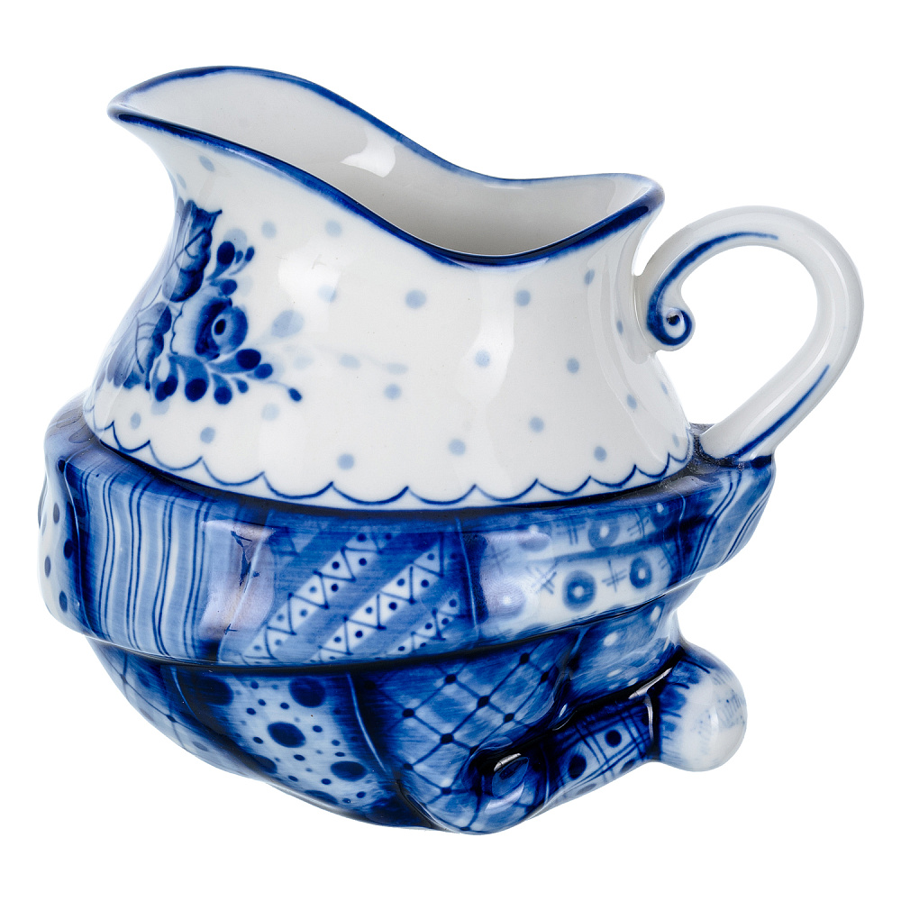 Чайный сервиз на 6 персон «Скоморошьи забавы». Гжель - интернет магазин Русь Велика я фото 11