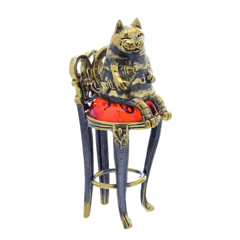 Статуэтка с янтарем «Кот Вася» - интернет магазин Русь Велика я 