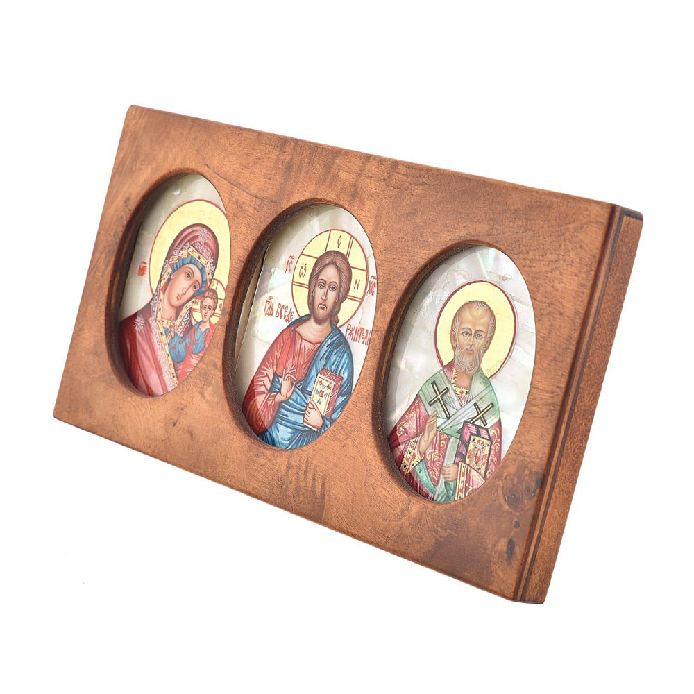 Икона-триптих перламутровая 16 х 8 см - интернет магазин Русь Велика я фото 2