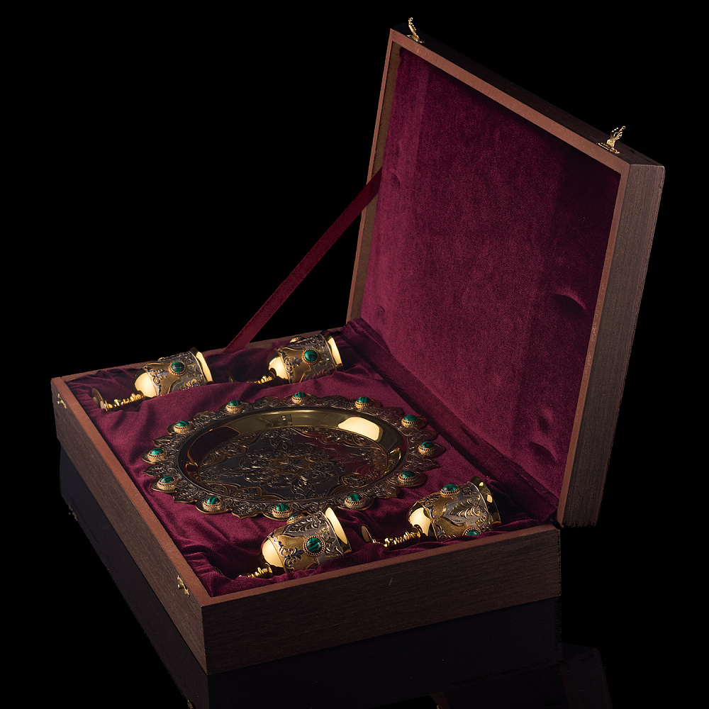 Питейный набор на 4 персоны «Малахит». Златоуст - интернет магазин Русь Велика я фото 6