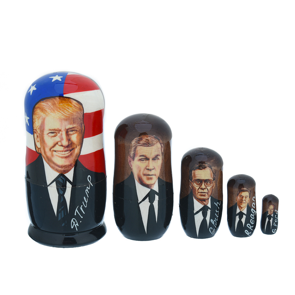 Матрешка «Вожди-политики. Трамп» 5 мест - интернет магазин Русь Велика я фото 2