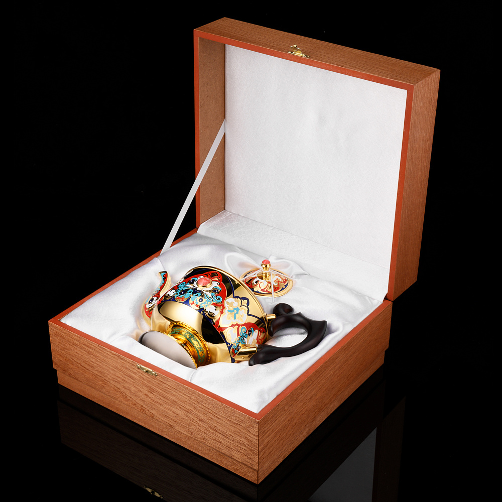 Чайный сервиз с позолотой и эмалью на 4 персоны «Купеческий». Златоуст - интернет магазин Русь Велика я фото 11