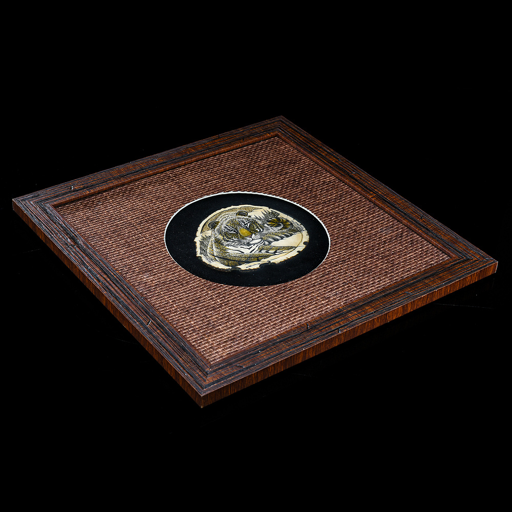 Панно из кости «Тигр» 38х38 см - интернет магазин Русь Велика я фото 2