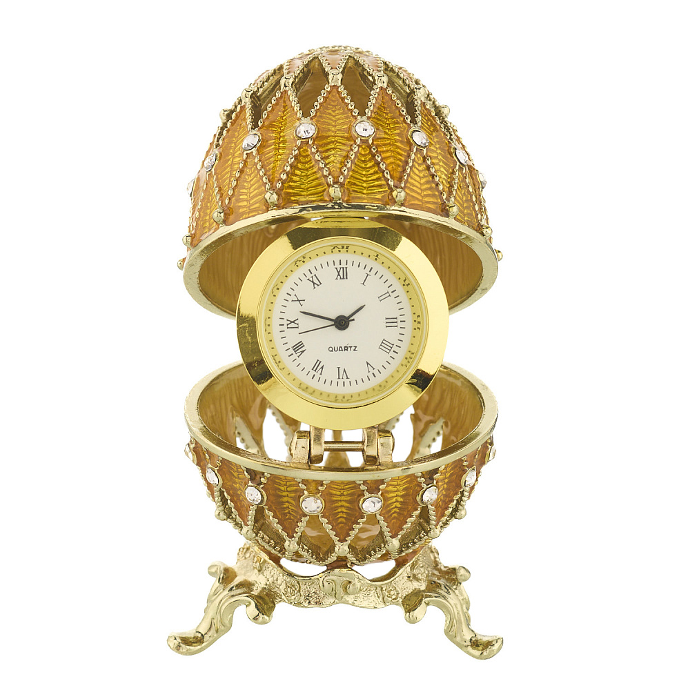 Пасхальное яйцо-шкатулка с часами. Традиции Фаберже - интернет магазин Русь Велика я фото 1