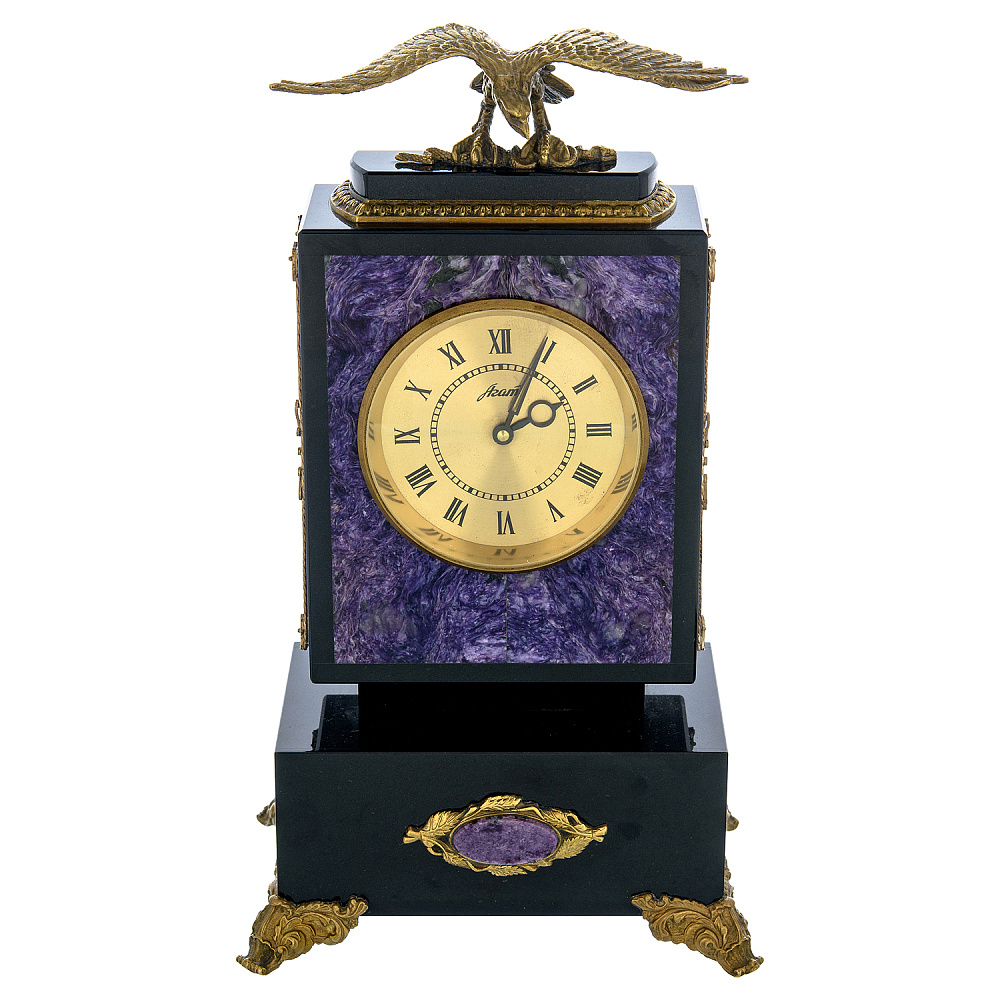 Настольные часы из камня «Орел». Златоуст - интернет магазин Русь Велика я 