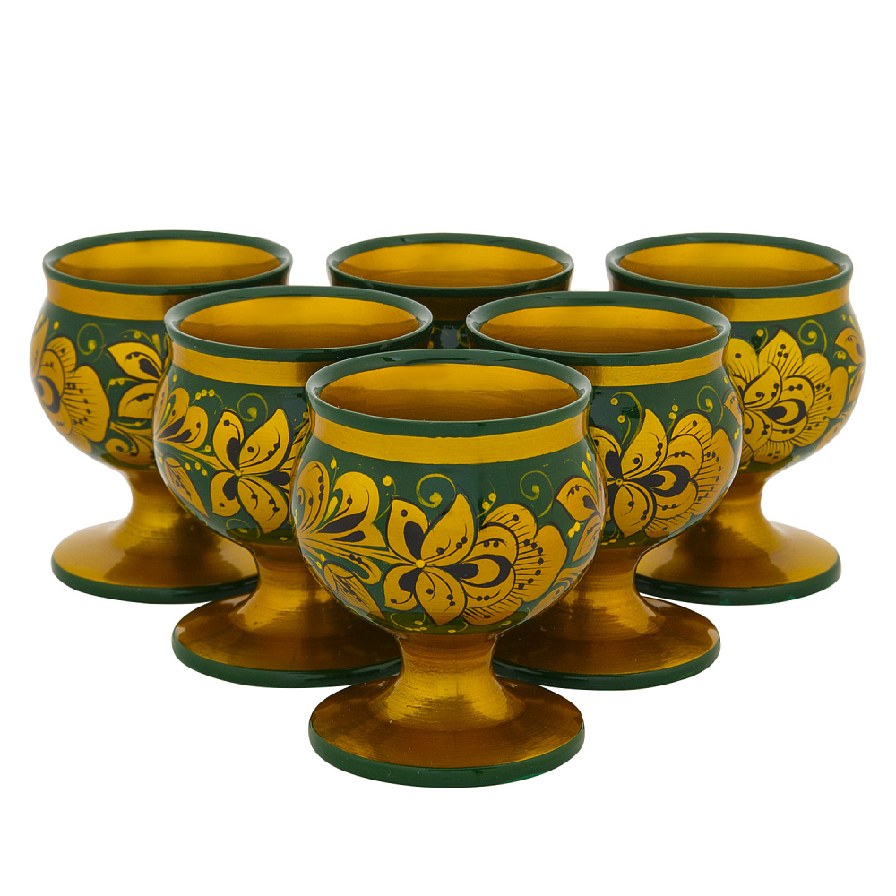 Питейный набор на 6 персон «Винный». Хохлома - интернет магазин Русь Велика я фото 1