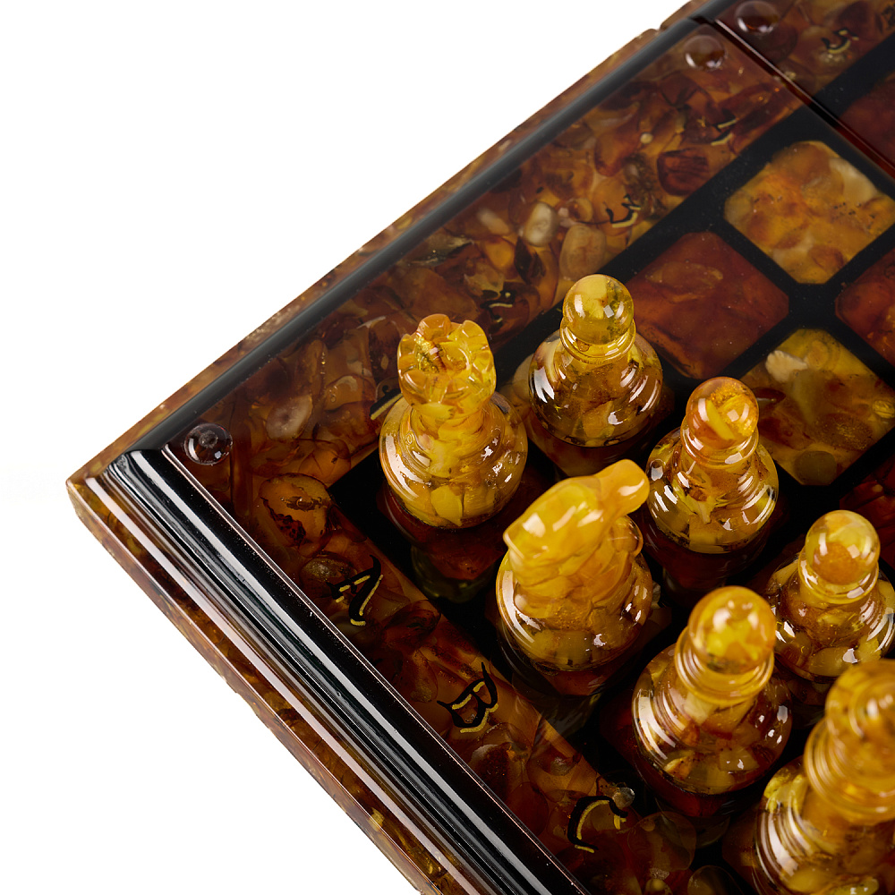 Шахматы складные с янтарными фигурами 30х28 см - интернет магазин Русь Велика я фото 12