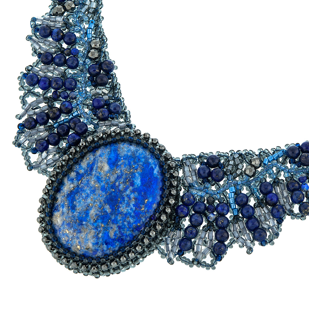 Колье из бисера и лазурита - интернет магазин Русь Велика я фото 1