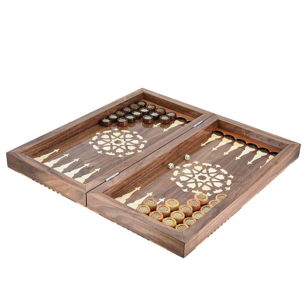 Нарды-шашки-шахматы деревянные маркетри «Звезда востока» 49х25 см - интернет магазин Русь Велика я фото 4