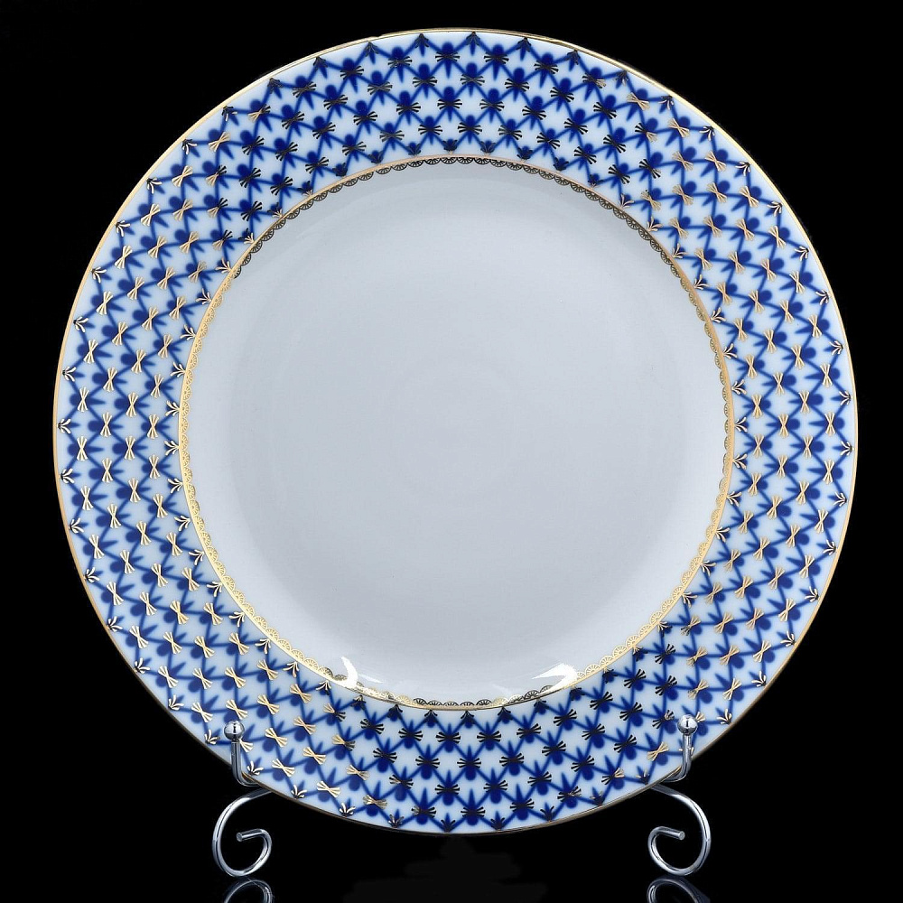 Тарелка глубокая «Кобальтовая сетка» форма «Европейская-2» ИФЗ - интернет магазин Русь Велика я 