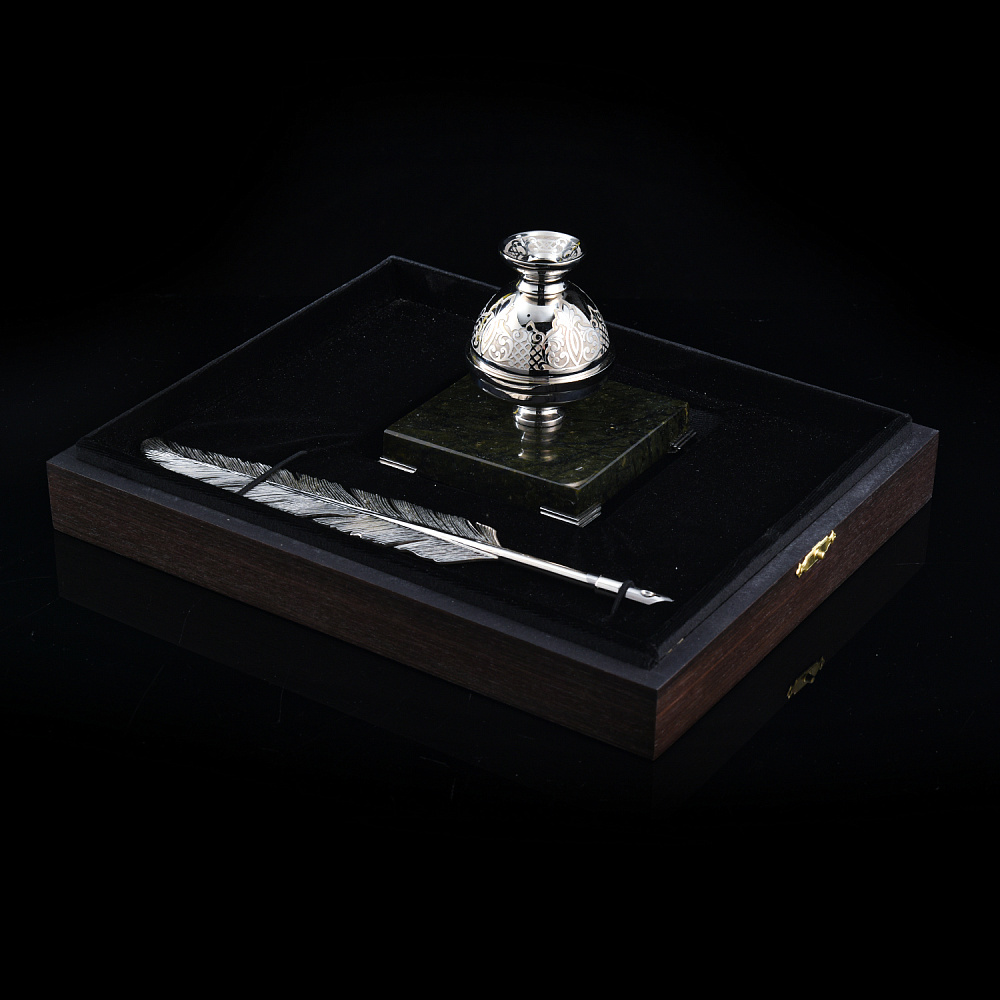 Чернильница с пером «Набор писателя». Златоуст - интернет магазин Русь Велика я фото 1