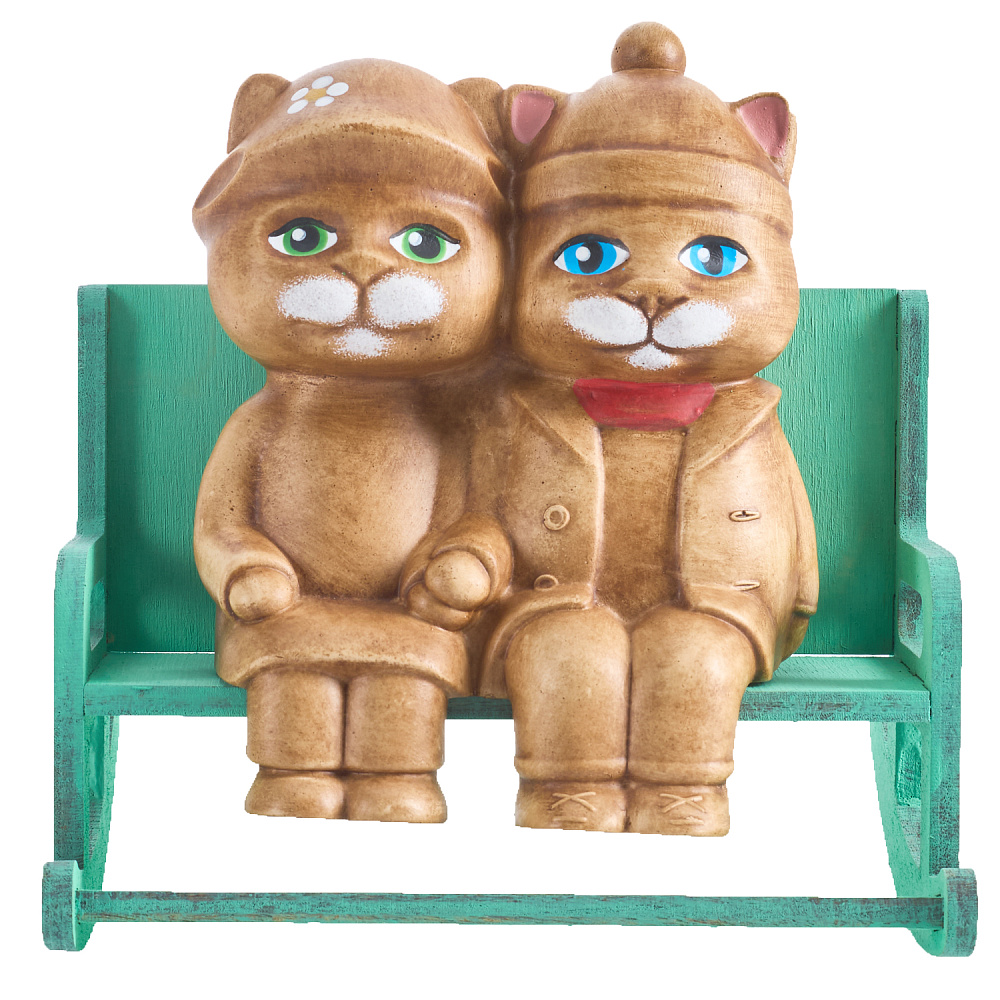 201837  Сувенир КОМПОЗИЦИЯ  КОТЫ «ПЕРВАЯ ЛЮБОВЬ» 14 см Б08 - интернет магазин Русь Велика я 